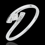 Bague solitaire nid prcieux - dis moi oui - or blanc 18 carats
