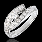 Bague solitaire nid pr�cieux - diva - or blanc 18 carats - grand mod�l