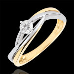 Bague solitaire nid prcieux - dova - diamant 0. 15 carat - or blanc et