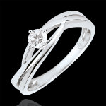 Bague solitaire nid prcieux - dova - diamant 0. 15 carat - or blanc 18