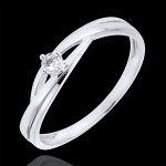 Bague solitaire nid prcieux - dova - or blanc 9 carats - diamant 0. 03