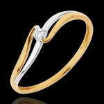 Bague solitaire nid précieux - eloïse - or blanc et or jaune 18 carats Bague solitaire nid précieux - eloïse - or blanc et or jaune 18 carats