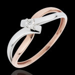 Bague solitaire nid prcieux - lumire - diamant 0. 05 carat - or blanc
