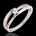 Bague solitaire nid prcieux - matin - diamant 0. 10 carat - or blanc et