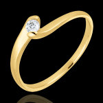 Bague solitaire nid pr�cieux - passion �ternelle - or jaune 9 carats -
