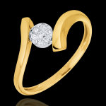 Bague solitaire nid précieux - pépite d'amour - or jaune 9 carats Bague solitaire nid précieux - pépite d'amour - or jaune 9 carats