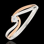 Bague solitaire nid prcieux - prcieuse - diamant 0. 03 carat - or bla