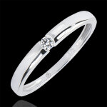 Bague solitaire origine - one - or blanc 18 carats et diamant