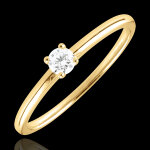Bague de fiançailles or jaune solitaire oui - 0. 1 carat - or jaune 18 c Bague de fiançailles or jaune solitaire oui - 0. 1 carat - or jaune 18 c