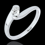 Bague solitaire passion �ternelle or blanc 18 carats - 0. 24 carats