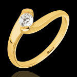 Bague solitaire passion �ternelle or jaune 9 carats - 0. 24 carats