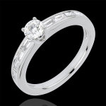 Bague solitaire perfection - or blanc 18 carats