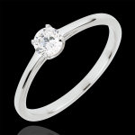 Bague solitaire puret� pr�cieuse - or blanc 18 carats