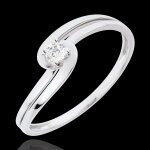 Bague solitaire silly - or blanc 18 carats