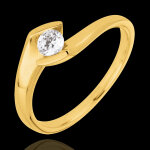 Bague solitaire soir d'�t� or jaune 9 carats - 0. 22 carats