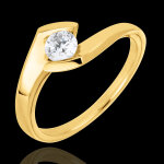 Bague solitaire soir d'�t� or jaune 9 carats - 0. 32 carats