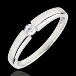Bague solitaire trsor 0. 1 carats - or blanc 18 carats