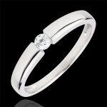 Bague solitaire trésor 0. 1 carats - or blanc 9 carats Bague solitaire trésor 0. 1 carats - or blanc 9 carats