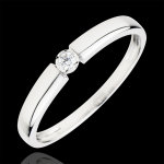 Bague solitaire trsor pastille - diamant 0. 04 carat - or blanc 18 cara