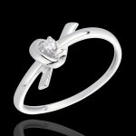 Bague souvenir or blanc 18 carats et diamant Bague souvenir or blanc 18 carats et diamant