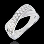 Bague tandem or blanc 18 carats semi pav�e - 0. 26 carats - 26 diamants