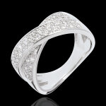 Bague tandem pav�e - 0. 5 carats - 36 diamants - or blanc 18 carats