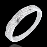 Bague tresse prcieuse or blanc 18 carats et diamants