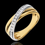 Bague triaz - or blanc et or jaune 18 carats