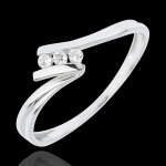 Bague trilogie euphorie - or blanc 18 carats