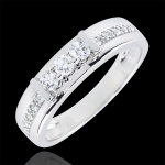 Bague trilogie hérine - or blanc 9 carats Bague trilogie hérine - or blanc 9 carats