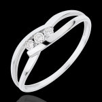 Bague trilogie nid pr�cieux - baiser d'amour - or blanc 18 carats