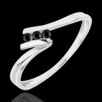Bague trilogie nid prcieux - euphorie - or blanc 18 carats - diamants