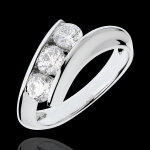 Bague trilogie nid prcieux - fminit - or blanc 18 carats - 1 carat