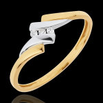 Bague trilogie nid pr�cieux - m�lodie - diamant 0. 04 carat - or blanc