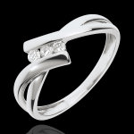 Bague trilogie nid prcieux - or blanc 18 carats - 3 diamants