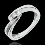 Bague trilogie nid prcieux - ritournelle - or blanc 18 carats - 3 diam