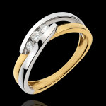 Bague trilogie nid prcieux - srnade - 3 diamants - or blanc et or