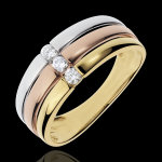 Bague trilogie trinidad - 3 ors - 0. 16 carat - trois ors 18 carats