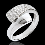 Bague tropique or blanc 18 carats pav�e - 0. 26 carats - 34 diamants