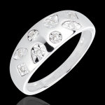 Bague tutti - frutti or blanc 18 carats et diamants