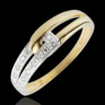Bague union d'harmonie bicolore - or blanc et or jaune 9 carats