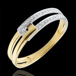 Bague union tandem bicolore - or blanc et or jaune 18 carats Bague union tandem bicolore - or blanc et or jaune 18 carats