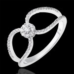 Bague valentine - or blanc 18 carats et diamants