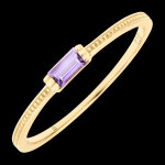 Bague virelys  or jaune 9 carats et amthyste