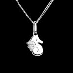 Bel hippocampe - petit mod�le - or blanc 18 carats