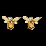 Boucles d'oreilles abeille pop - or jaune 18 carats, diamant et citrine Boucles d'oreilles abeille pop - or jaune 18 carats, diamant et citrine