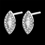 Boucles d'oreilles abondance - regard levant - or blanc 9 carats et diam