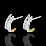 Boucles d'oreilles accroche coeur duo - or blanc et or jaune 18 carats Boucles d'oreilles accroche coeur duo - or blanc et or jaune 18 carats