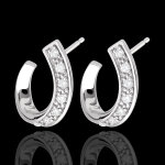 Boucles d'oreilles accroche - coeur - or blanc 18 carats Boucles d'oreilles accroche - coeur - or blanc 18 carats