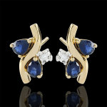 Boucles d'oreilles algoma - saphirs et diamants - or jaune 9 carats
